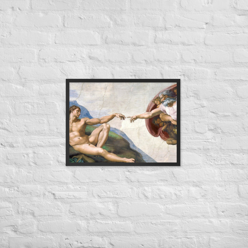 Michelangelo Buonarroti's "The Creation of Adam" - Plakat Med ramme