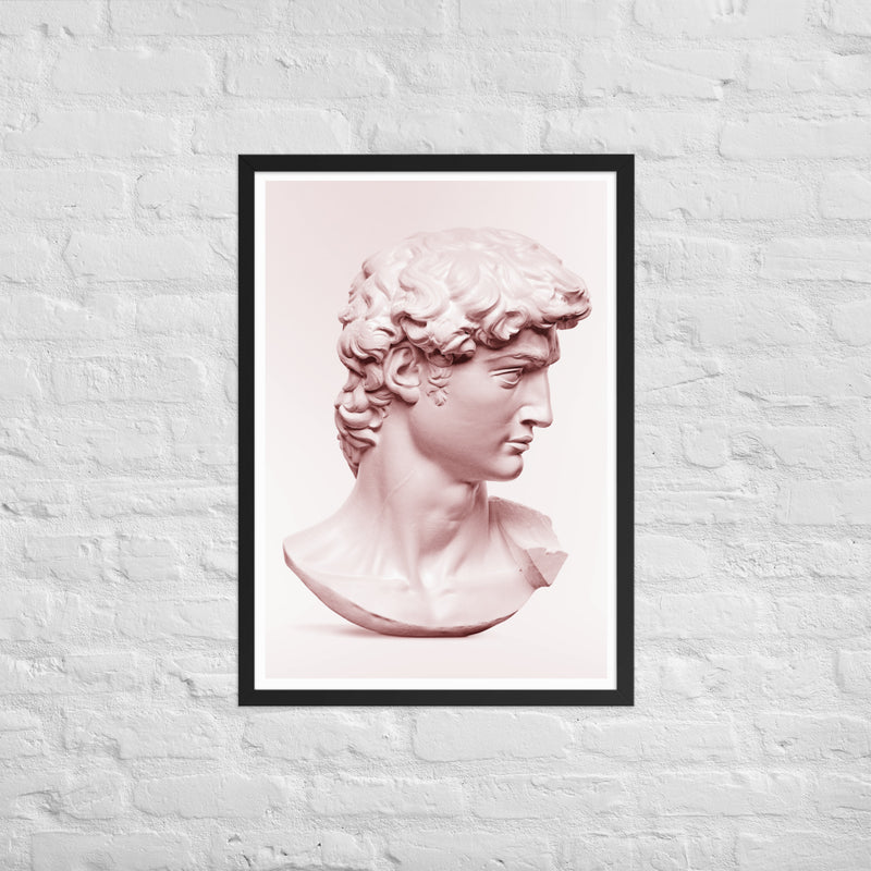 Pink romersk statue - Plakat med indramning klar til ophængning