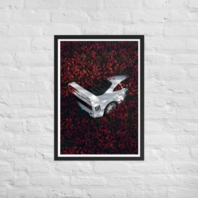 F40 i blomster - Plakat med indramning