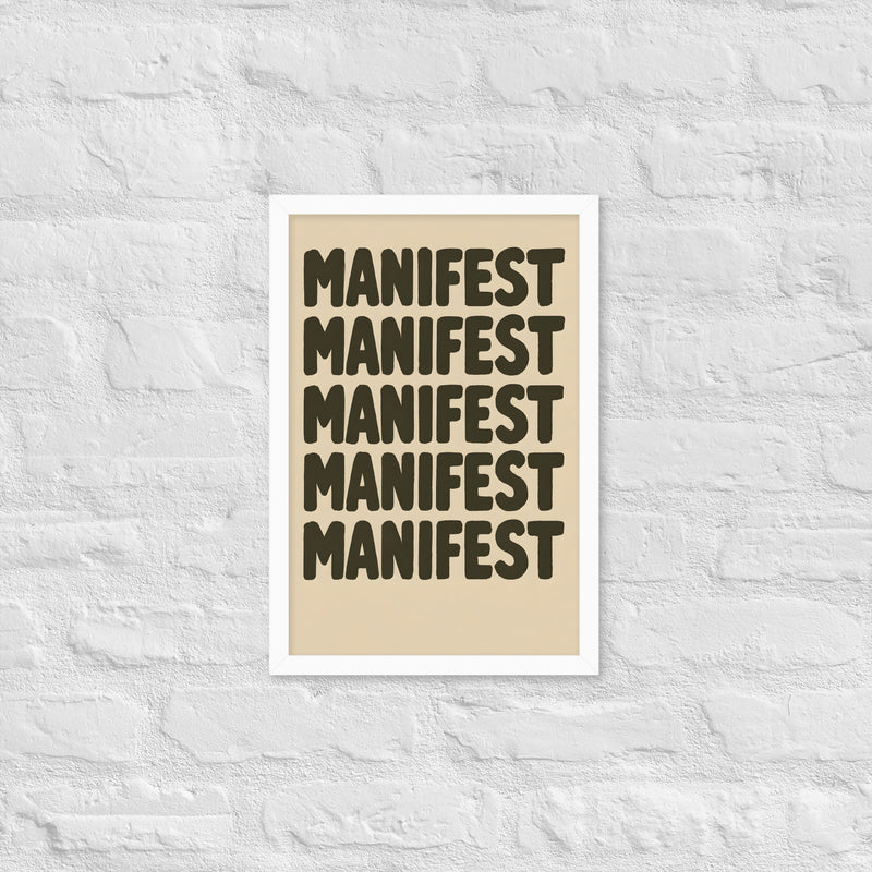 MANIFEST - Plakat med ramme Sort/Hvid/Træ