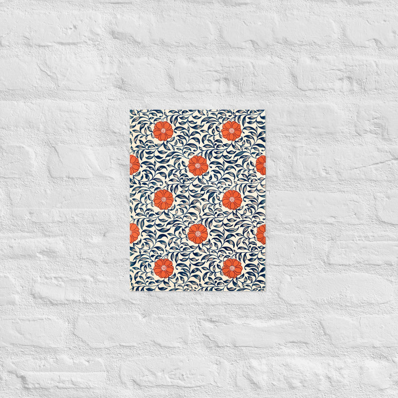 Kinesiske blomster mønster - Plakat