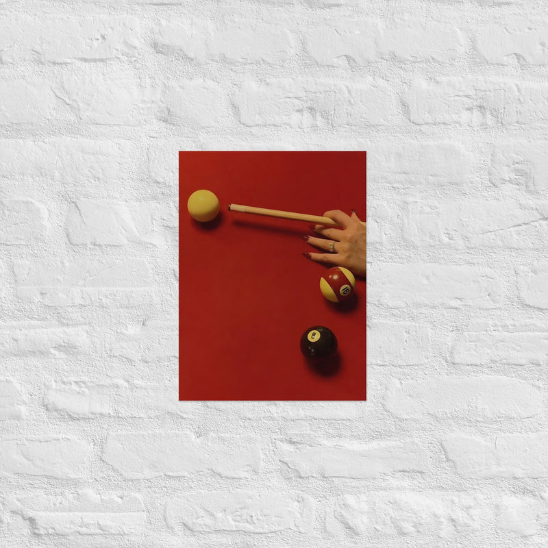 Rødt poolbord - Plakat
